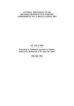 CENTRAL PROVIDENT FUND - Parliament Of Singapore