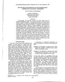FLUID INJECTION CAUSE EARTHQUAKES?