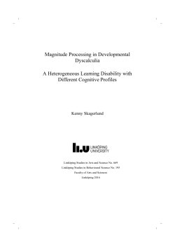 Magnitude Processing in Developmental Dyscalculia