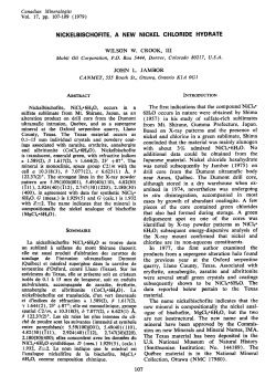 nigkelbischofite, a new nickel chloride hydrate