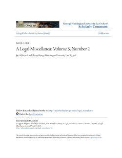 A Legal Miscellanea: Volume 5, Number 2