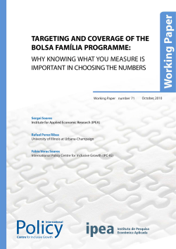 Targeting and Coverage of the Bolsa Fam&iacute;lia Programme