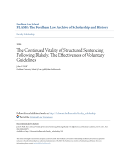 The Continued Vitality of Structured Sentencing