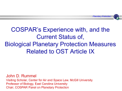 Planetary Protection and Article IX of the Outer