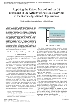 Applying the Kaizen Method and the 5S Technique in the