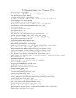 Prohibited List (Updated List 19 December 2016)