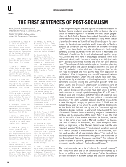 THE FIRST SENTENCES OF POST-SOCIALISM