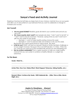 Sonya`s Food and Activity Journal