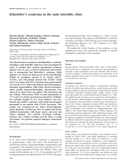 Klinefelter`s syndrome in the male infertility clinic