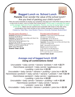 Bagged Lunch vs. School Lunch