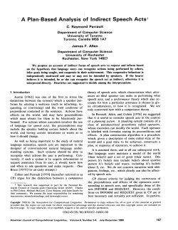 A Plan-Based Analysis of Indirect Speech Acts 1
