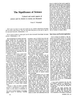 The Significance of Science