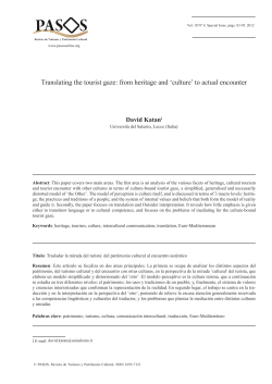Translating the tourist gaze: from heritage and