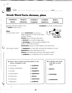 Greek Word Parts ehronos, phon
