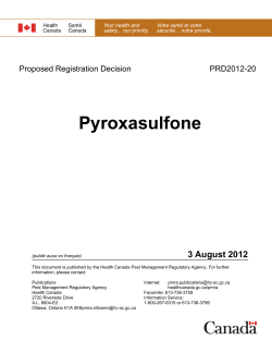 Proposed Registration Decision PRD2012-20