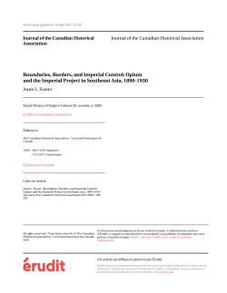 Boundaries, Borders, and Imperial Control: Opium and