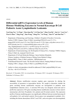 Differential mRNA Expression Levels of Human Histone