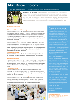 MSc Biotechnology