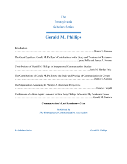 Gerald M. Phillips - Pennsylvania Communication Association