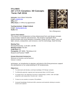 ART 2757C Ceramics - University of Florida