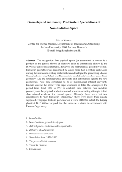 Geometry and Astronomy: Pre-Einstein Speculations of Non