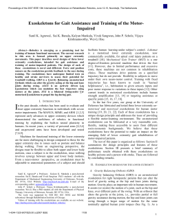 Exoskeletons for Gait Assistance and Training of the Motor