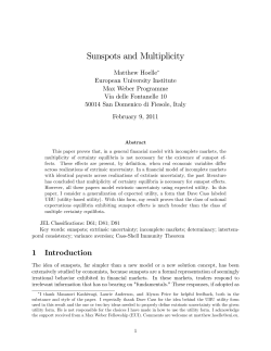 Sunspots and Multiplicity