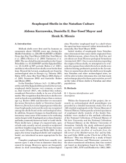 Scaphopod Shells in the Natufian Culture Aldona Kurzawska