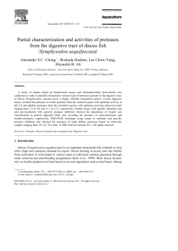 Partial characterization and activities of proteases from the digestive