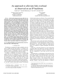 An Approach to Alleviate Link Overload as Observed on