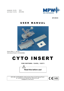 cyto insert - MPW MED. INSTRUMENTS