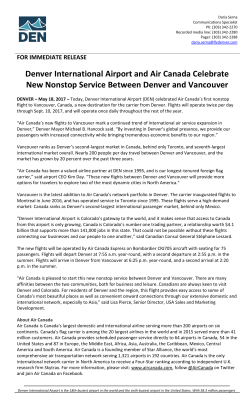 Denver International Airport and Air Canada Celebrate New