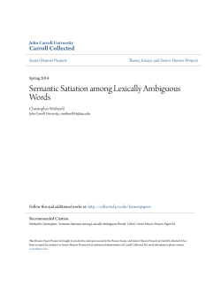 Semantic Satiation among Lexically Ambiguous Words