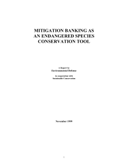mitigation banking as an endangered species conservation tool