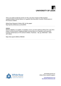 The Long Term Impact of Micronutrient Supplementation during