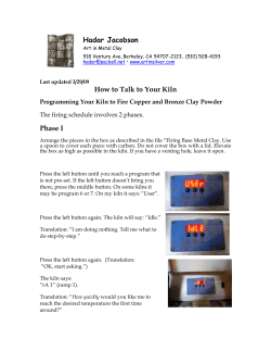 Hadar Jacobson How to Talk to Your Kiln Phase I