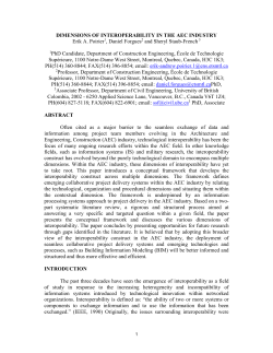 DIMENSIONS OF INTEROPERABILITY IN THE AEC