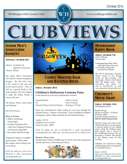 Membership Happy Hour October 2016 Senior Men`s Association