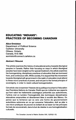 educating "indians": practices of becoming canadian