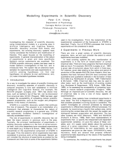 Modelling Experiments in Scientific Discovery