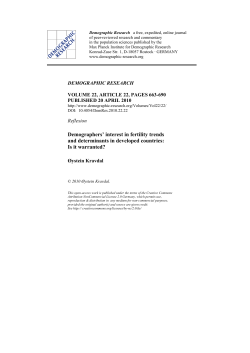 Demographers` interest in fertility trends and determinants in