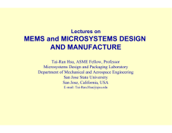 MEMS and MICROSYSTEMS DESIGN AND