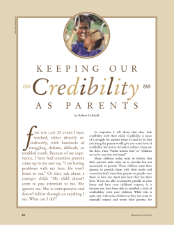 Keeping Our Credibility as Parents - BYU ScholarsArchive