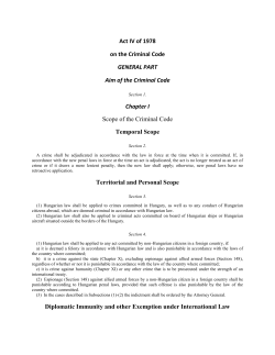 Act IV of 1978 on the Criminal Code