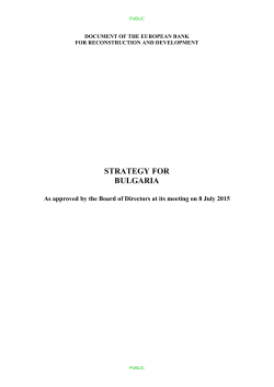 Strategy for Bulgaria