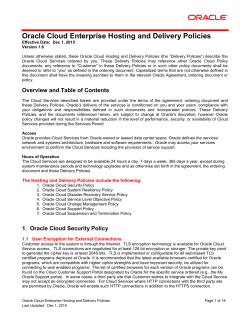 Oracle Cloud Enterprise Hosting and Delivery Policies