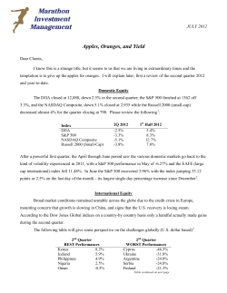 George 2nd Quarter 2012 Market Commentary