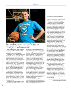 Tahnee Robinson named finalist for prestigious Sullivan Award