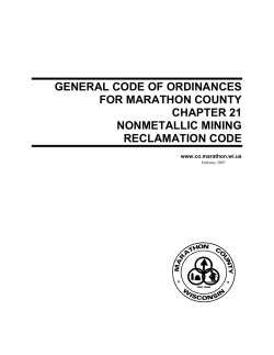 Nonmetallic Mining Reclamation Code - Chapter