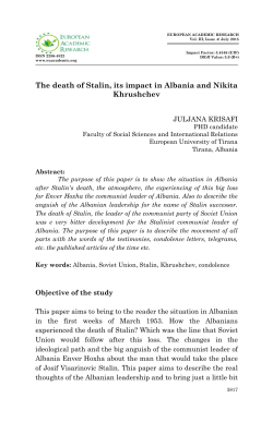 The death of Stalin, its impact in Albania and Nikita